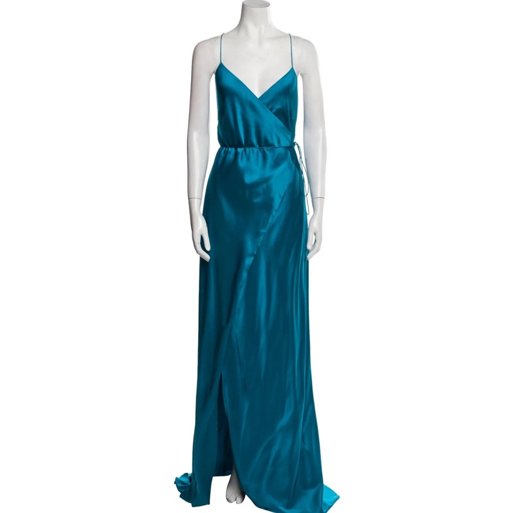 Elegant Teal Satin Prom Dress